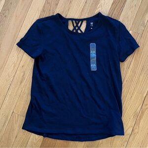 GAP Kids Lattice Cross Back Navy Blue Top Girls XL 12 NWT